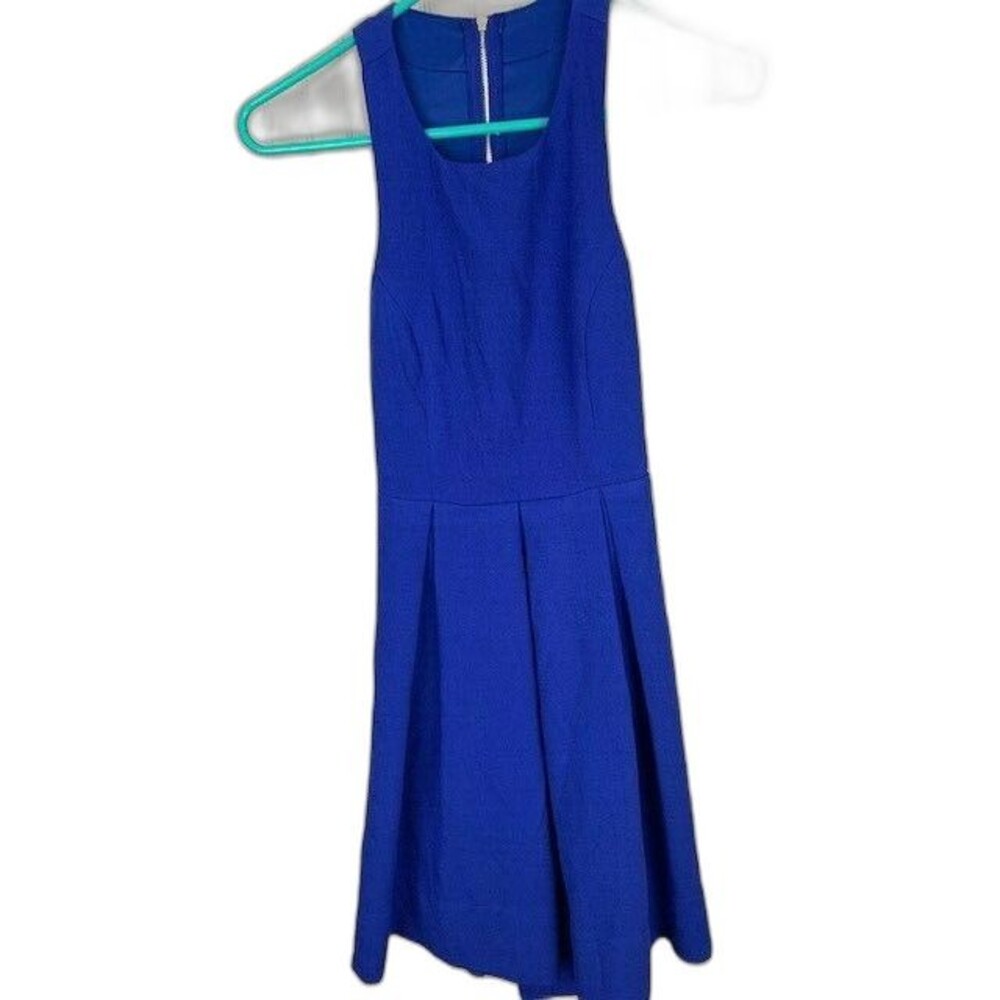 LuLus Size S Womens Fit N Flare Round Neck Open Back Blue